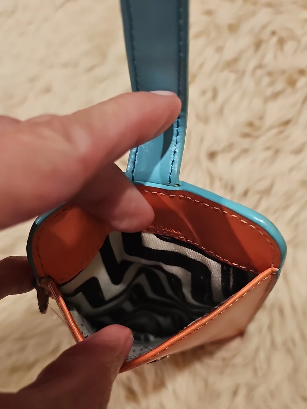 Lodis Salmon & Teal Card Holder Zip Wallet